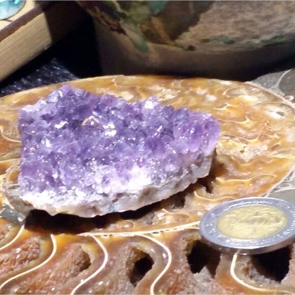 2" Triangular Amethyst Crystal Cluster - Picture 3 of 4